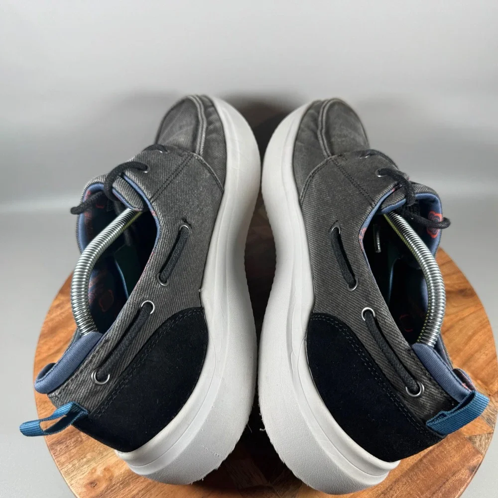 Skechers Higgins Edson Men's Casual Boat Shoes Black Lace Up Shoes Size 12‎
